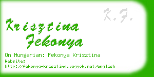 krisztina fekonya business card